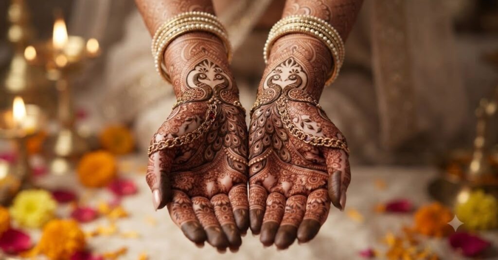 Bracelet style Peacock Mehndi Designs