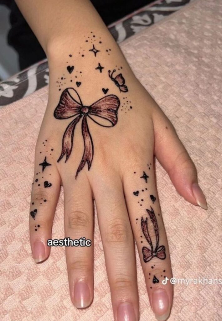 Coquette and Y2K inspired Gen Z Mehndi Designs 2026