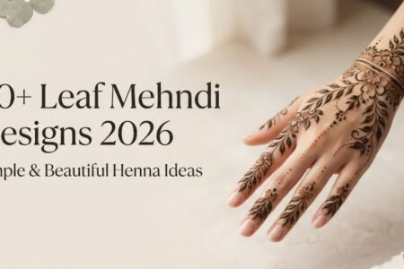 40+ Leaf Mehndi Designs 2026 featuring simple and beautiful leaf-inspired henna designs