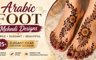 Arabic Foot Mehndi Designs featuring elegant floral vines, leafy patterns, and beautiful foot mehndi ideas