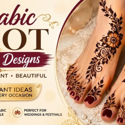 Arabic Foot Mehndi Designs featuring elegant floral vines, leafy patterns, and beautiful foot mehndi ideas