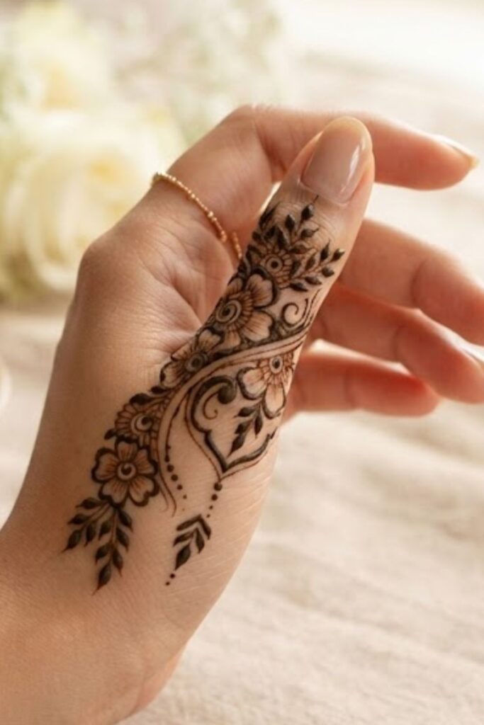Back Thumb Mehndi Designs with Elegant Floral and Minimal Henna Patterns
