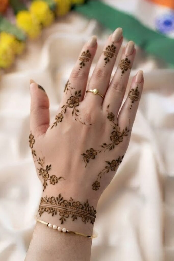 College Girls Favorite 15 August Mehndi Designs 2026 with trendy Arabic patterns, Indian flag mehndi design, floral henna, and modern patriotic styles