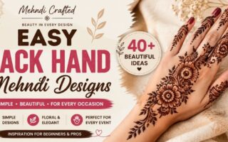 Easy Back Hand Mehndi Designs with beautiful floral patterns on a decorated hand, featuring simple and elegant henna ideas for every occasion.