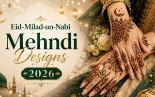 Eid-e-Milad-un-Nabi Mehndi Designs 2026 featuring beautiful Islamic floral henna patterns and elegant festive hand art