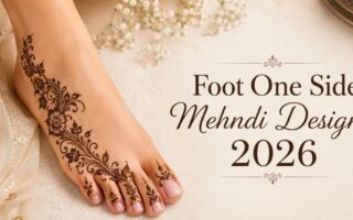 Foot One Side Mehndi Designs 2026 featuring an elegant Arabic floral foot henna pattern