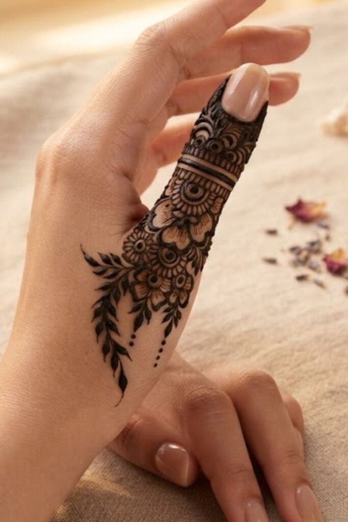 How to Take Beautiful Photos of Thumb Mehndi Designs with Natural Lighting and Elegant Hand Poses