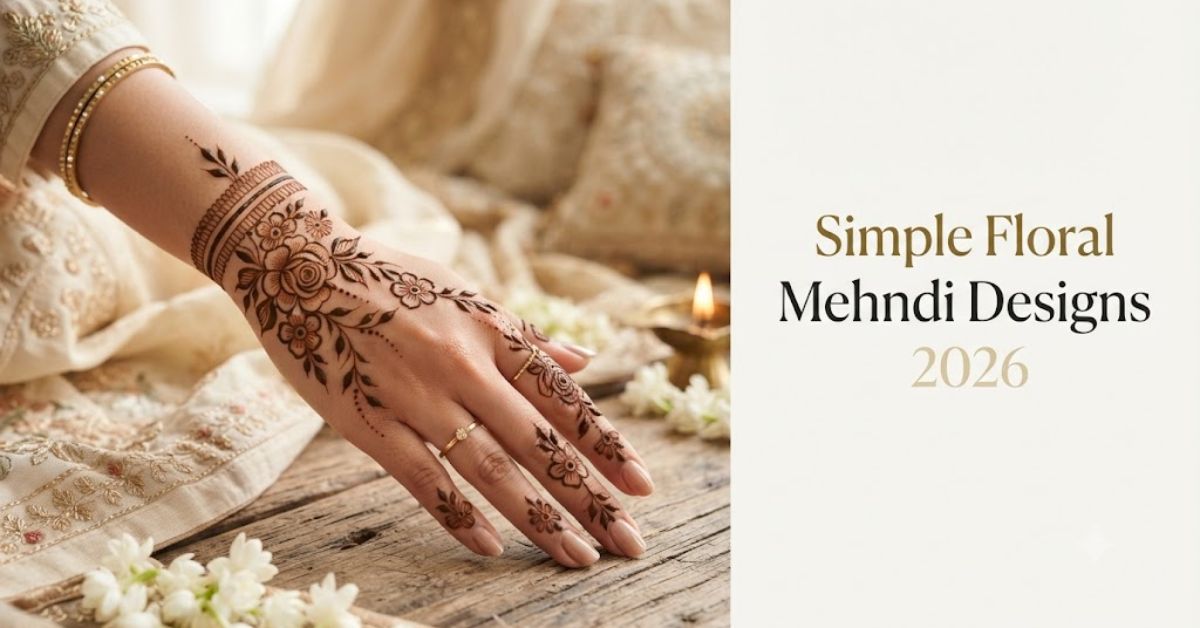Simple Floral Mehndi Designs 2026 with elegant flower and leafy patterns