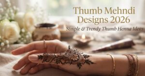 Thumb Mehndi Designs 2026 - Simple Floral Thumb Henna Design for Girls