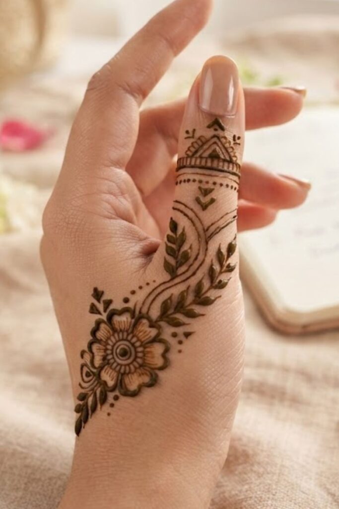 Thumb Mehndi Designs for College Girls with Simple Stylish and Modern Henna Patterns