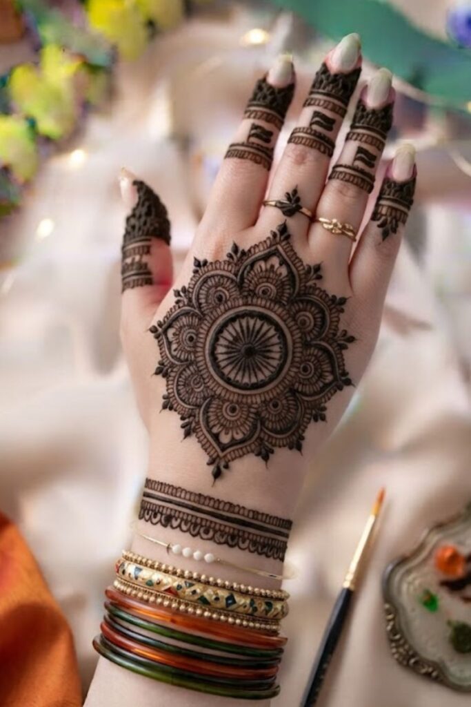 Tips to Make Your Mehndi Darker with fresh henna cone, dark mehndi stain, lemon sugar care, and beautiful Indian henna designs