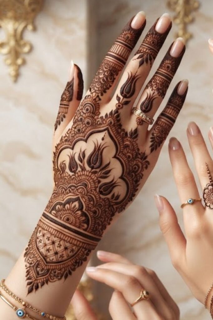 Trending Turkish Mehndi Designs 2026 featuring elegant Ottoman-inspired floral henna patterns, jewelry-style designs, and modern Turkish bridal mehndi ideas.