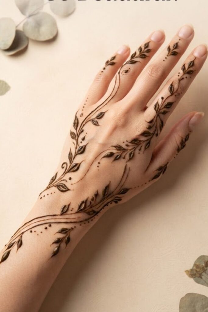 Discover what makes leaf mehndi designs so beautiful, from delicate leafy vines and floral details to elegant negative space and natural patterns. Perfect inspiration for simple and stylish henna lovers.