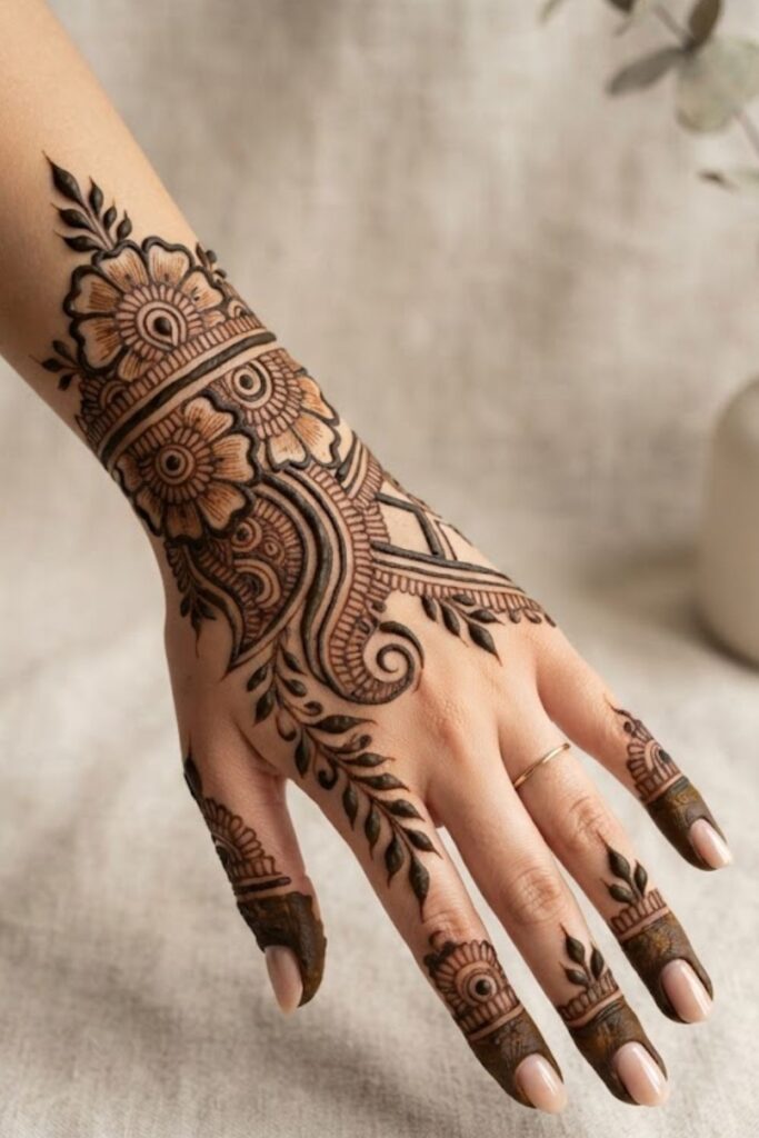 Why Bold Mehndi Designs 2026 are trending with stylish thick-line floral and paisley henna patterns