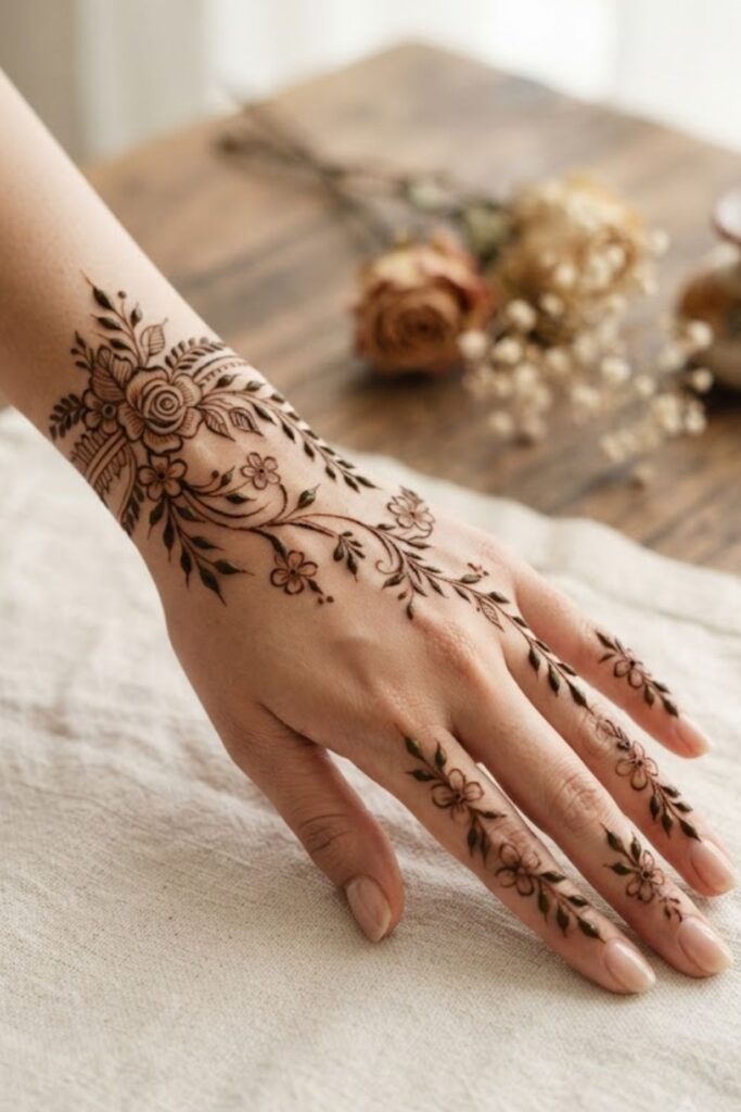 Why Simple Floral Mehndi Designs 2026 are trending with elegant floral henna