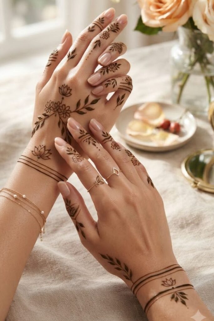 Why Simple Mehndi Designs 2026 Are Trending with minimal floral henna patterns, elegant finger designs, and modern simple hand artwork