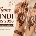 A Name Mehndi Designs 2026 featuring beautiful A letter henna designs