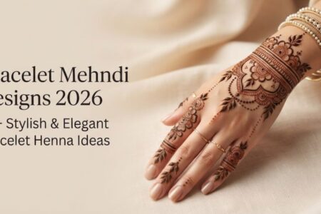 Bracelet Mehndi Designs 2026 featuring an elegant floral bracelet henna design on the wrist