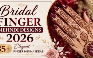 Bridal Finger Mehndi Designs 2026 featuring an elegant full finger henna design