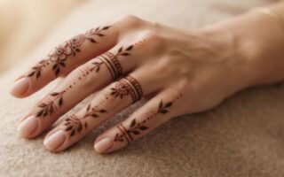 Finger Henna Tattoo Designs 2026 with a minimal floral finger henna pattern