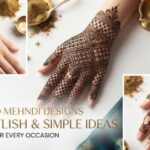 Grid Mehndi Designs 2026 with a modern geometric pattern on the hand