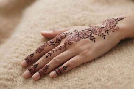 Simple Bengali Mehndi Designs 2026 with delicate floral and leafy patterns
