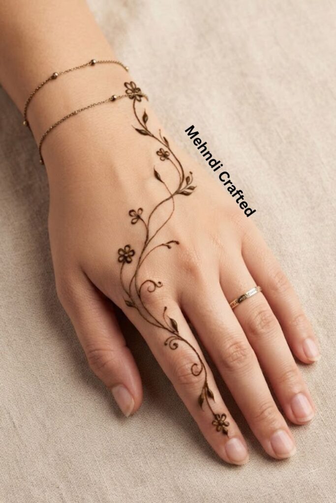 Why One Line Mehndi Designs Are Trending in 2026 with a modern minimalist henna pattern