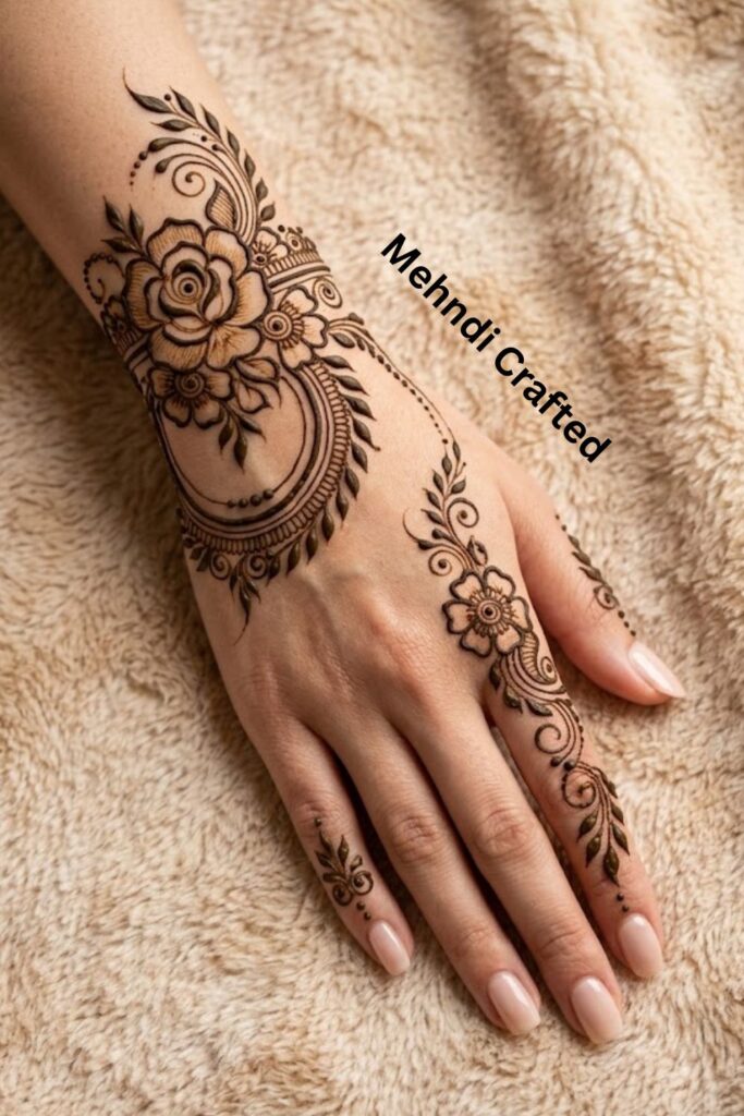 Floral Bracelet Mehndi Designs 2026 trending floral wrist design